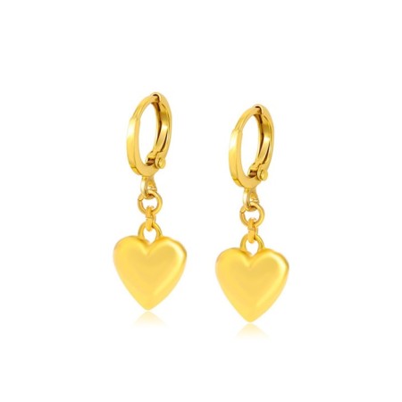Earrings Metal Xuping Heart, Color Gold-4
