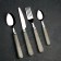 A set of cutlery of stainless steel "Disco", 4 objects, silver color, plastic handles