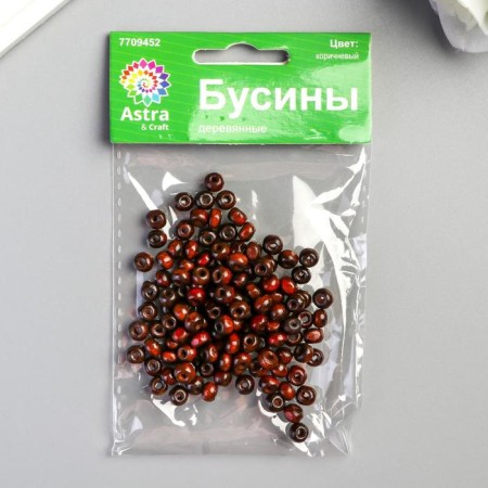 Wooden beads "Brown" set 250pcs, 4x5mm (WDB0416)-3