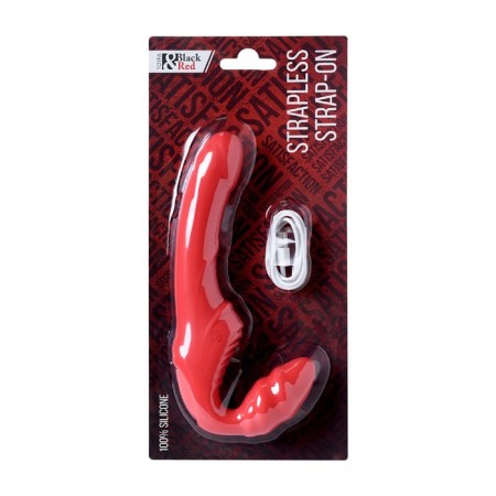 Rasmate Strapon Black & Red by Toyfa with vibration, red, 35 cm-4