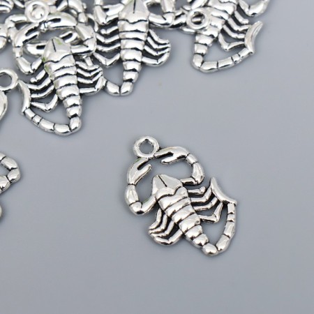 Decor Metal for creativity "Scorpio" silver 4304 2.5x1.5 cm-1