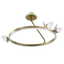 Люстра "Бабочки" LED 68Вт 3000-6000К золото 50х50х27,5 см BayerLux
