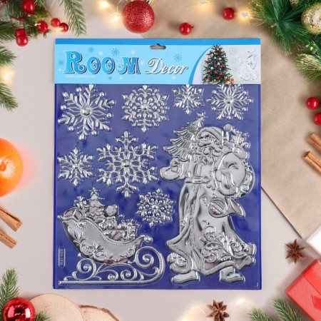 Stickers on the windows "New Year" Santa Claus, Sani, 38x30 cm-1
