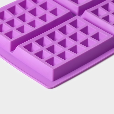 The form for baking the share "Sweets. Viennese waffles ”, silicone, 28.5 × 18.5 cm, 4 cells (12.3 × 8.1 cm), Mix color-3