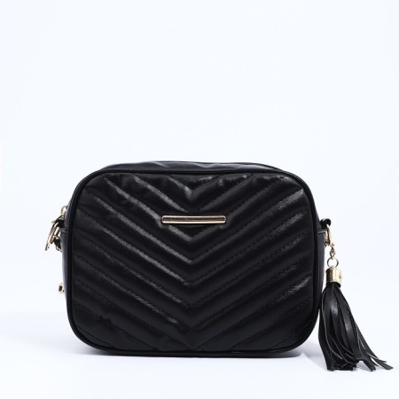 Bag Cross-Bodi with a zipper, black color-2