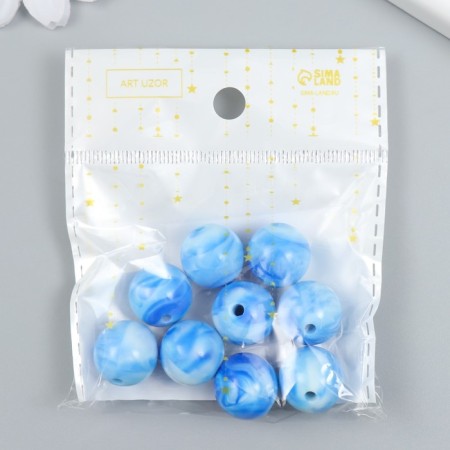 Plastic beads "Divorces. Blue" set 20 g d = 1.6 cm-2
