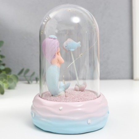 Souvenir Polystone Light "Little Mermaid with Pisces" in a mix 16.5x10x10 cm-4