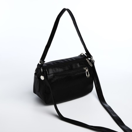 Bag Cross-Bodi with a zipper, black color-1