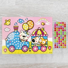 Application with round rhinestones 