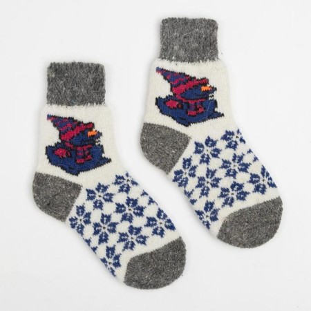 Noski children's woolen, white color, size 18