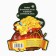 A spoon-hareman with a stone New Year's “snake year” for the New Year, 7 x 7 cm