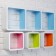Set of wall shelves 1+3, multi -colored (large 75*26cm, 3 small 20*20cm)