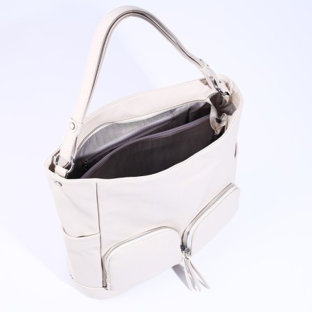 Lugus bag, 3 outer pockets, milk color-6