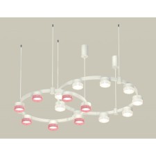 Suspended lamp with composite crystal Ambrella Light, XR92081310, GX53 LED 12 W, white sand, transparent, pink