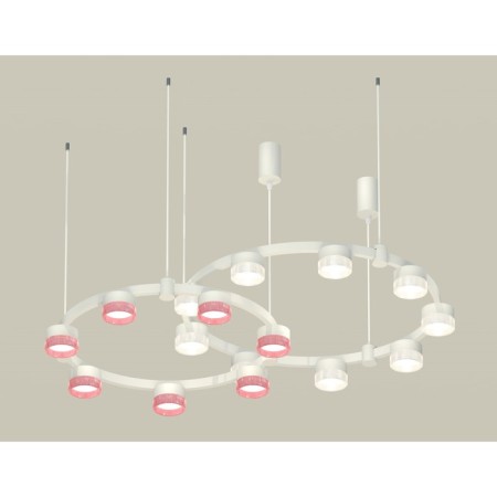 Suspended lamp with composite crystal Ambrella Light, XR92081310, GX53 LED 12 W, white sand, transparent, pink