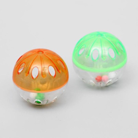 Ball for cats "Fun family" with plastic balls inside, 4.2 cm, mix of flowers-1