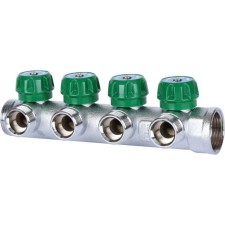 Коллектор регулирующий STOUT SMB-6850-013404, 1", 4 выхода, 3/4", плоское уплотнение