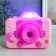 Casket Musical Mechanical Light "camera - cat" pink 10.5x12.5x16 cm