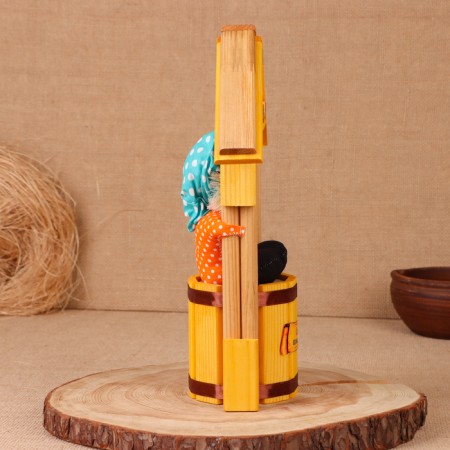 Amulet - brownie "brownie on a barrel, in the house", h = 30 cm, mix-3