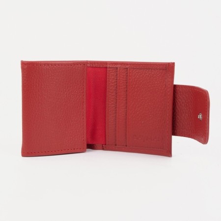 Women's wallet on the button, red color-2