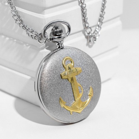 Pocket watch "anchor", quartz, d dial-4.5 cm