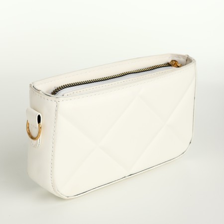 Bag Cross-Bodi with a zipper, white color-4