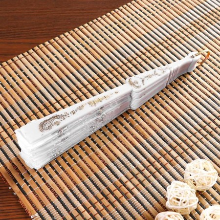 Fan h = 21 cm "sequins", white-2