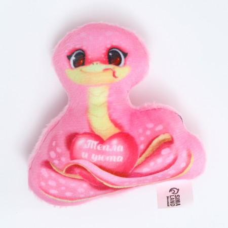 New Year's Magnet Soft "snake", pink-1