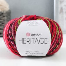 Yeritage yarn 75% acrylic, 25% wool 125m/50g (336 red-black-ASPRAGUS)