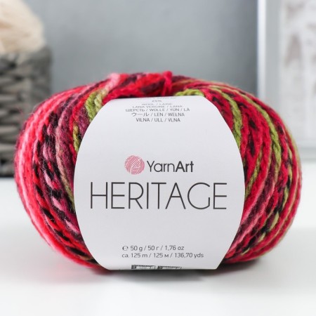 Yeritage yarn 75% acrylic, 25% wool 125m/50g (336 red-black-ASPRAGUS)