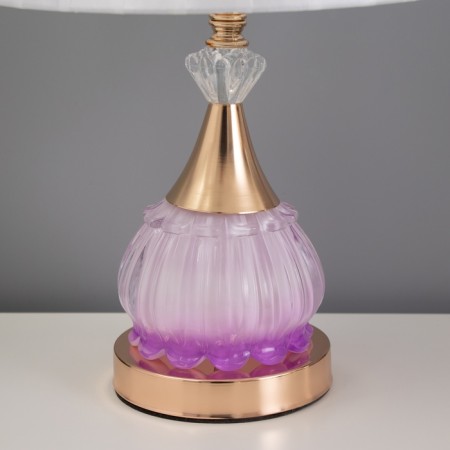 Table lamp "Eva" 1x40W E27 1x4W LED gold/pink 25x25x42cm-3