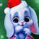 New Year's pillow round "Bunny in a hat", for the New Year