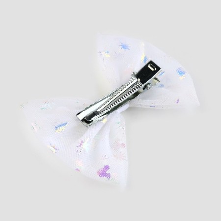 Hair hairpin white bow, set, 2 pcs, 7.5 cm, princesses-2