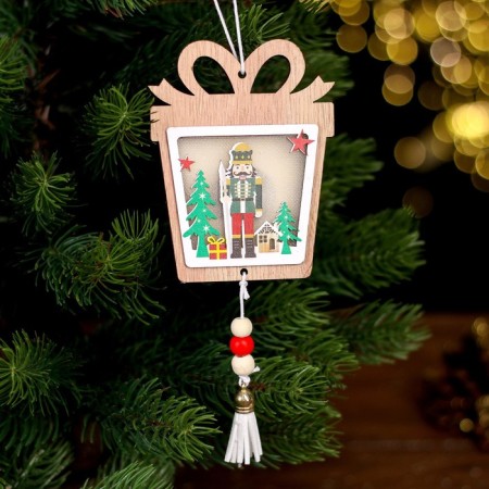New Year's decor with the “Nutcracker and Gift” backlight 8.5 × 1 × 11cm