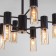 Tesoro chandelier, 8x40W E14, black color, gold