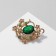 Brooch "Flower" harp, green color in gold