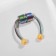 Nose piercing (fake for septum) with interchangeable nozzles, on a magnet, color mix