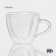 Glass mug with double walls Magistro "Heart", 150 ml, 11 × 8 × 7.5 cm