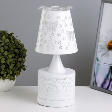 Aroma lace with backlight "Flowers" E27 40W+RGB white 13x13x30 cm