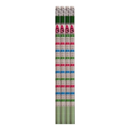 A set of black -graphic pencils with an eraser and a multiplication table, 4 pieces-6