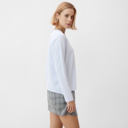 Jumper (Longsliv) Women's Minaku: Minaku: Basic Line Collection, Color White Rr. 48-3