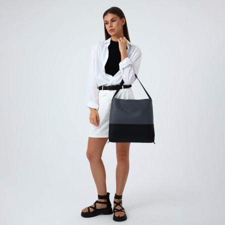 Women's bag-bag with lightning, gray/black color-1