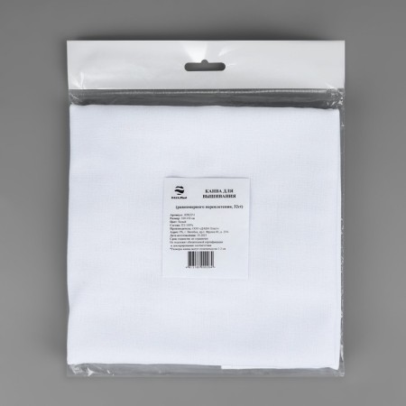 Canvas for embroidery, uniform interweaving, 100 × 150 cm, white color-2