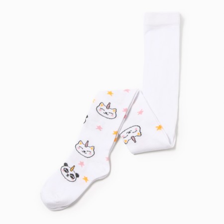 Pantyhose children's kaftan "animals", 92-98 cm, white