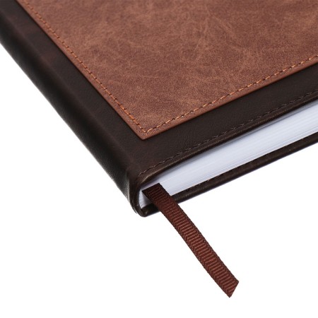 The diary is notathered, A5, 140l, cage, region, on the button, gray/brown-2