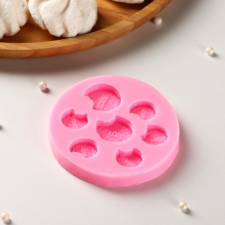 Mold "biscuits", silicone, d = 8 cm, pink color-2