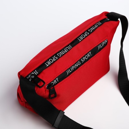 Youth bag with zipper, red color-6