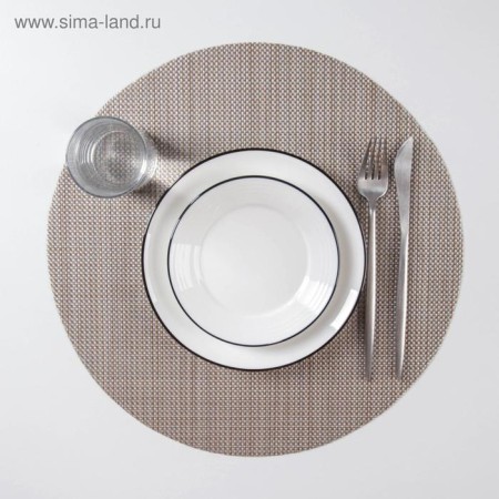 Serving napkin on the table “DI”, D = 38 cm, beige color-5