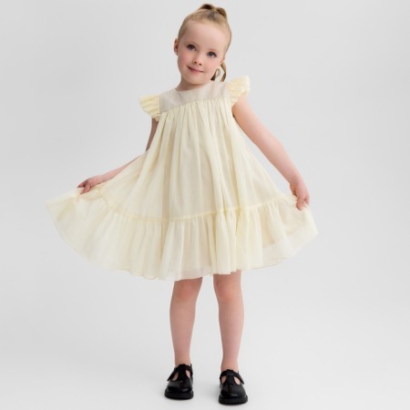 Новый год. Платье для девочки MINAKU: PartyDress, цвет молочный, рост 98 см-4