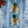 Jewelry jewelry "spruce composition" (set 2 pcs) bow with print, 11x13 cm, white-golden